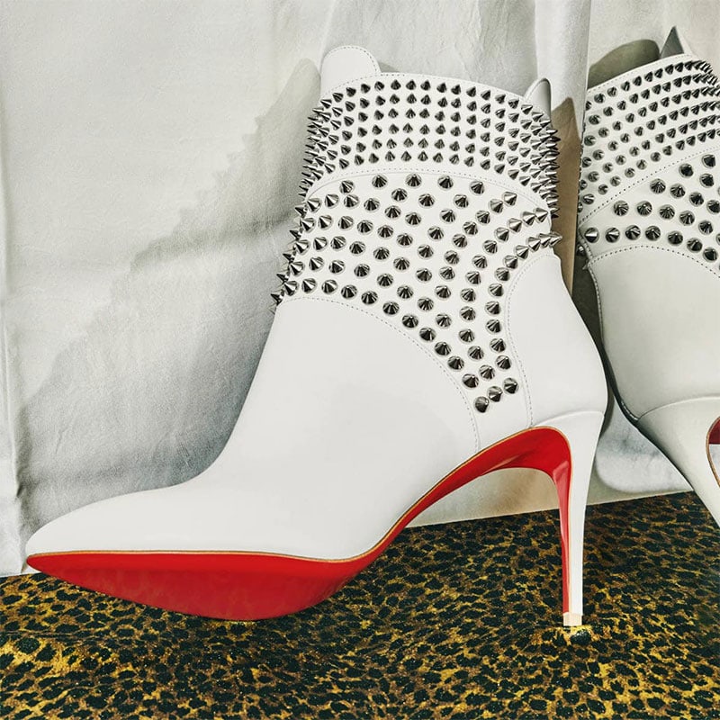 Christian Louboutin Spiked Leather Ankle Boots