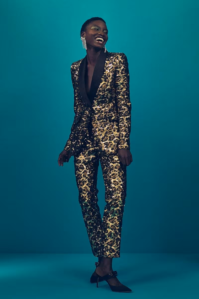 Dolce & Gabbana Single-Breasted Leopard-Print Sequinned Blazer