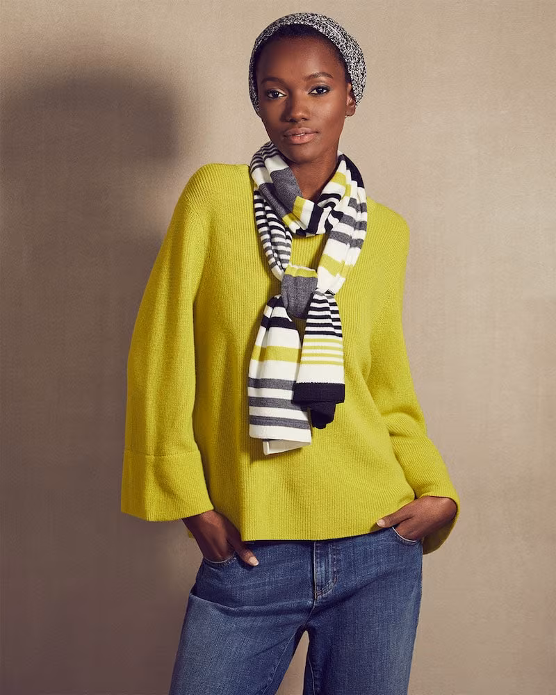 Eileen Fisher Bell-Sleeve Rib-Knit Sweater