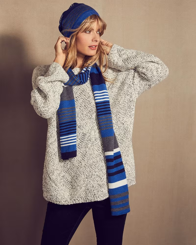 Eileen Fisher Diamond Cable-Knit Cotton Sweater