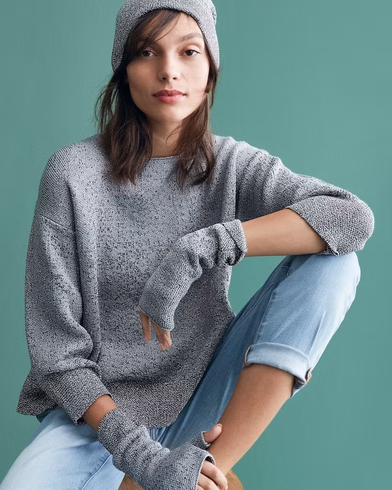 Eileen Fisher Metallic Knit Sweater