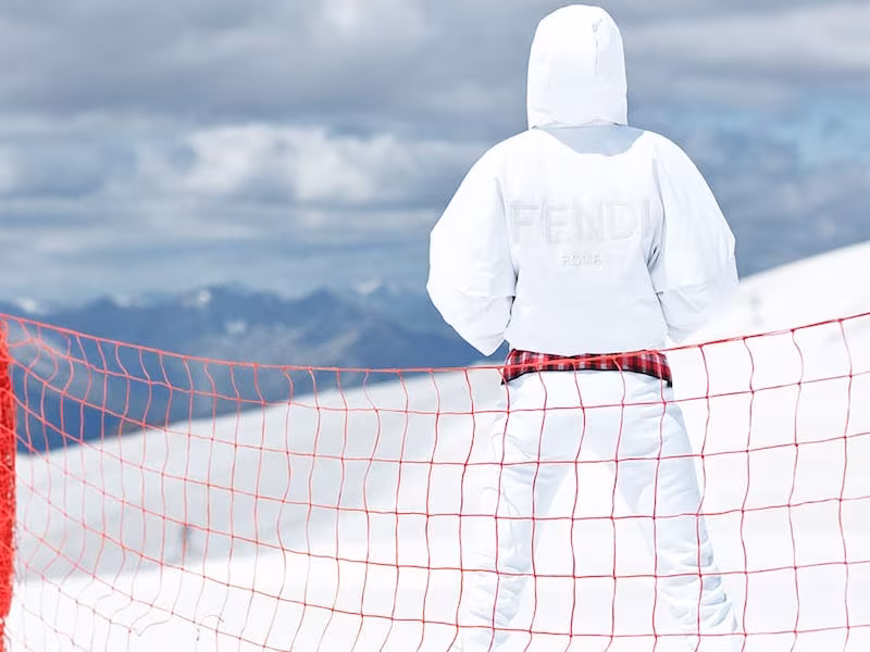 Fendi Hooded Cropped-Sleeve Down Ski Jacket