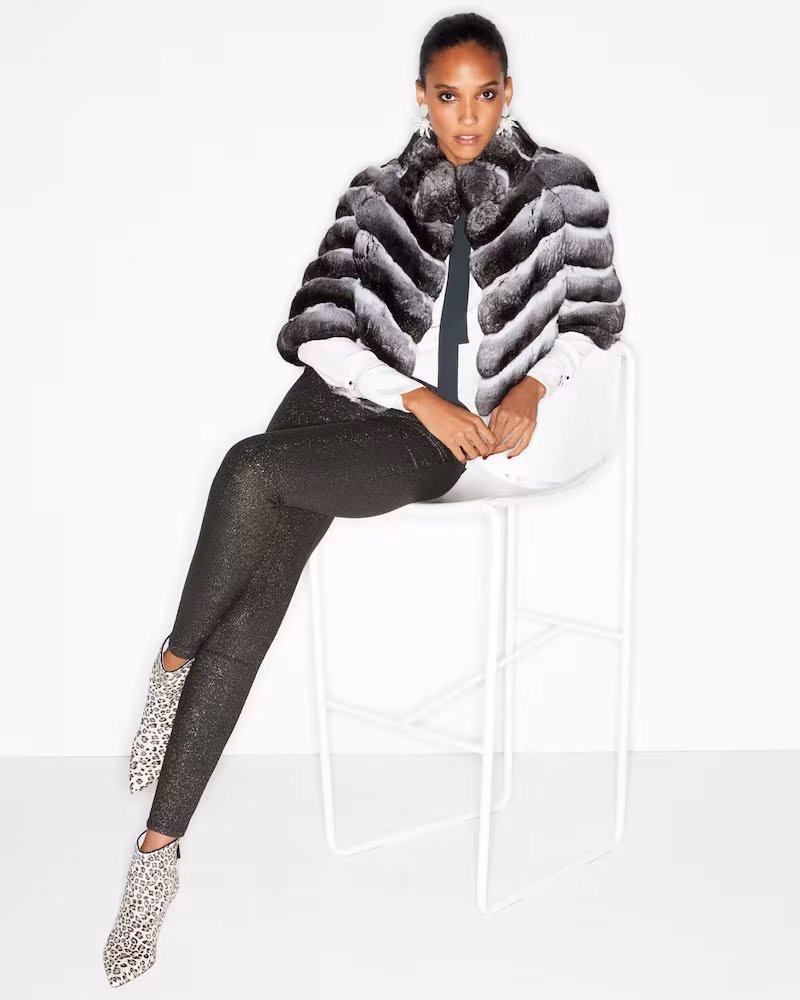 Gorski Chinchilla 3 4-Sleeve Short Jacket