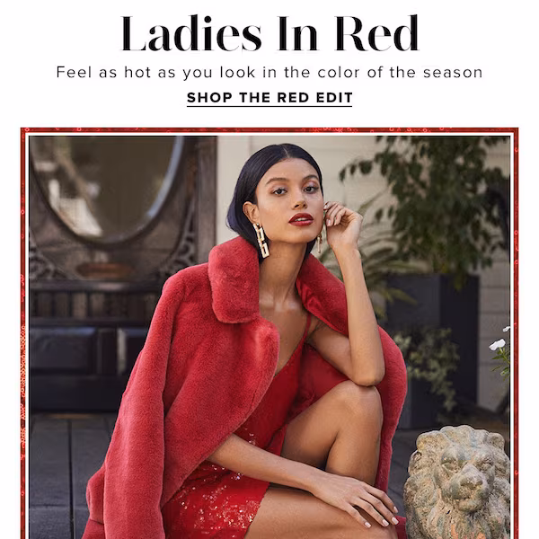 Ladies in Red REVOLVE Holiday 2018 The Red Edit