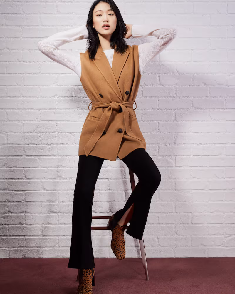 Rag & Bone Pearson Belted Wool Double-Breasted Vest