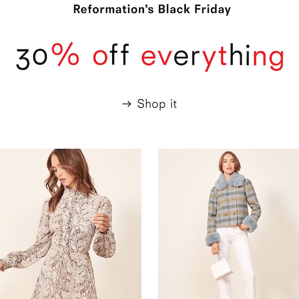Reformation Black Friday Sale 2018