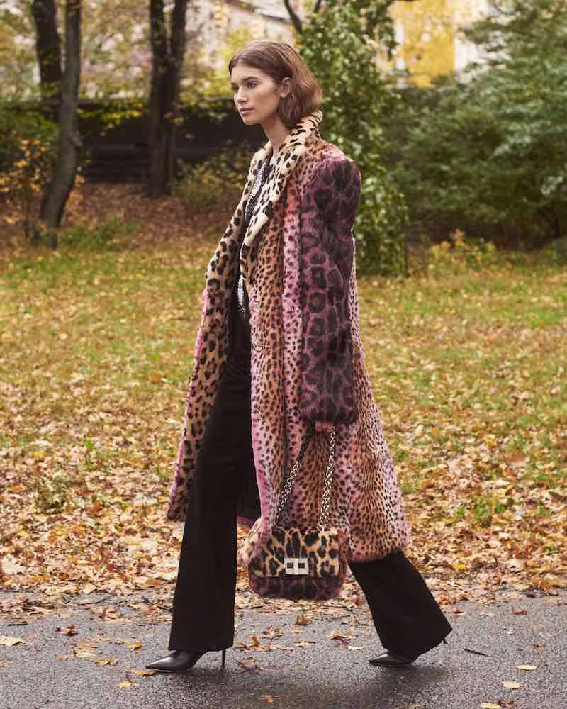 TOM FORD Strong-Shoulder Jaguar & Cheetah Patch Rabbit-Fur Coat