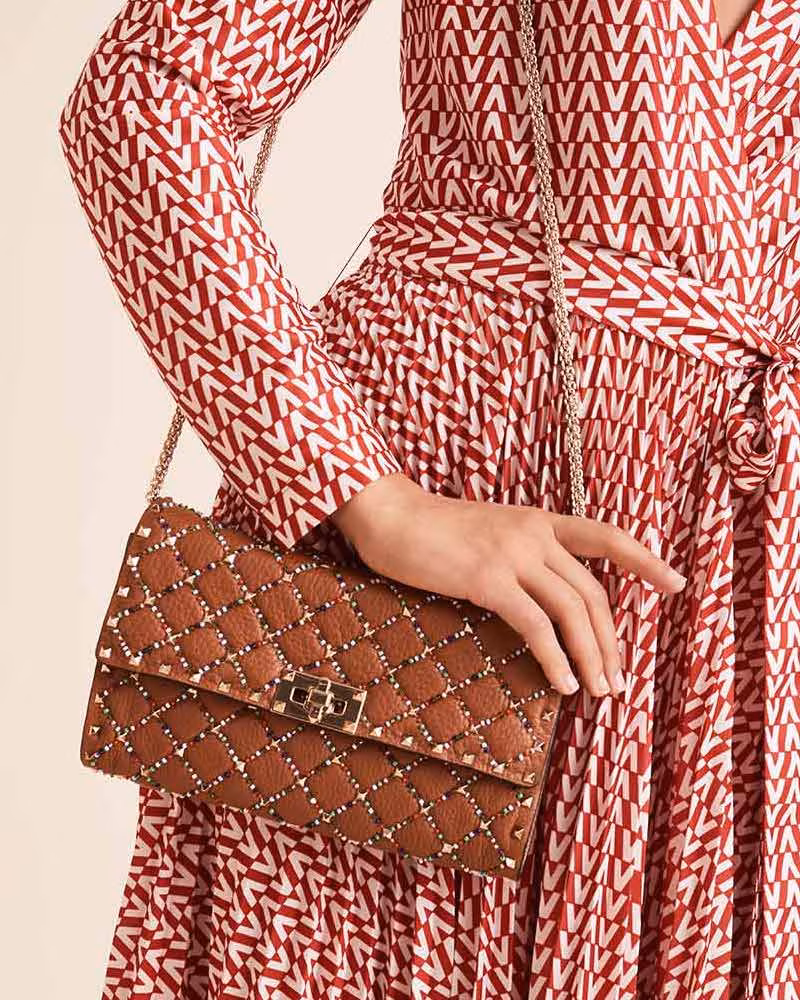 Valentino Garavani Spike It Small Leather Shoulder Bag With Multicolor Beading