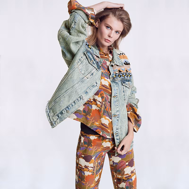 Alchemist Indiana Beaded Fringe Denim Jacket