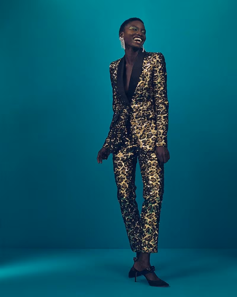 Dolce & Gabbana Single-Breasted Leopard-Print Sequined Blazer