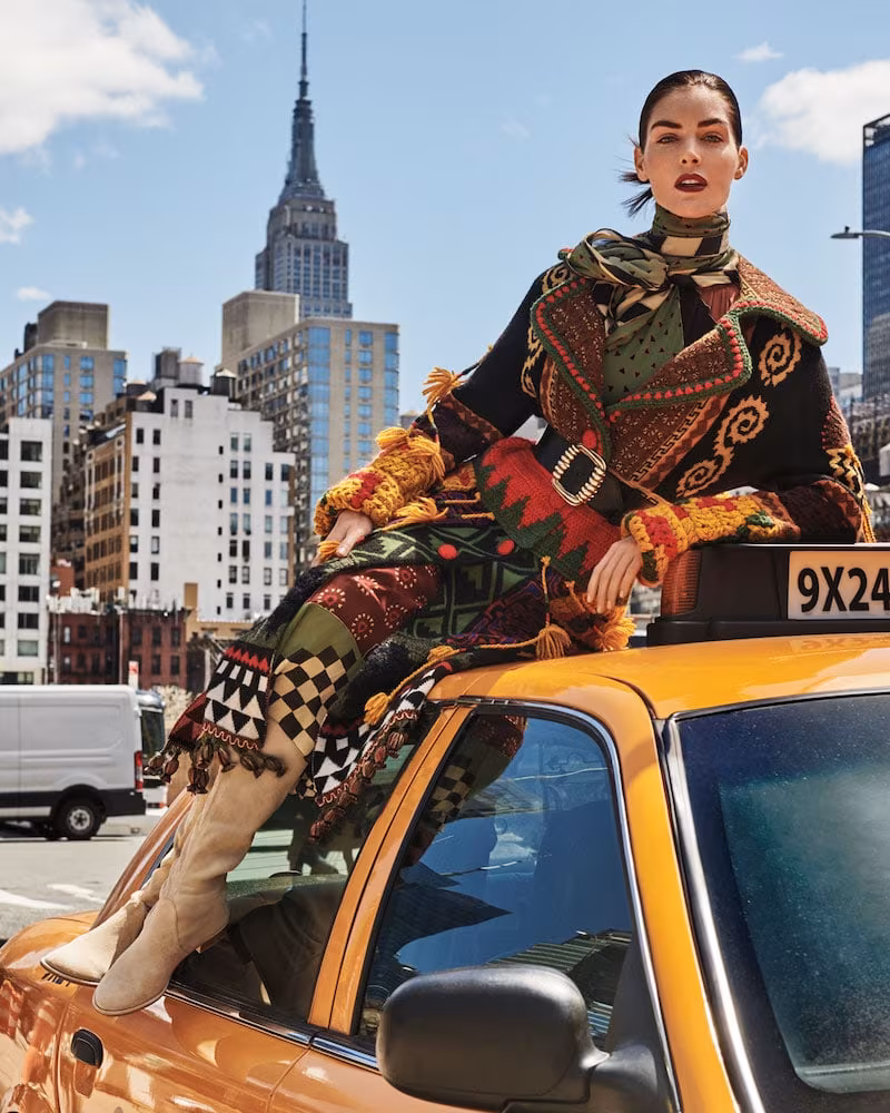 Etro Notched-Collar Button-Front Mixed-Embroidered Long Coat with Fringe
