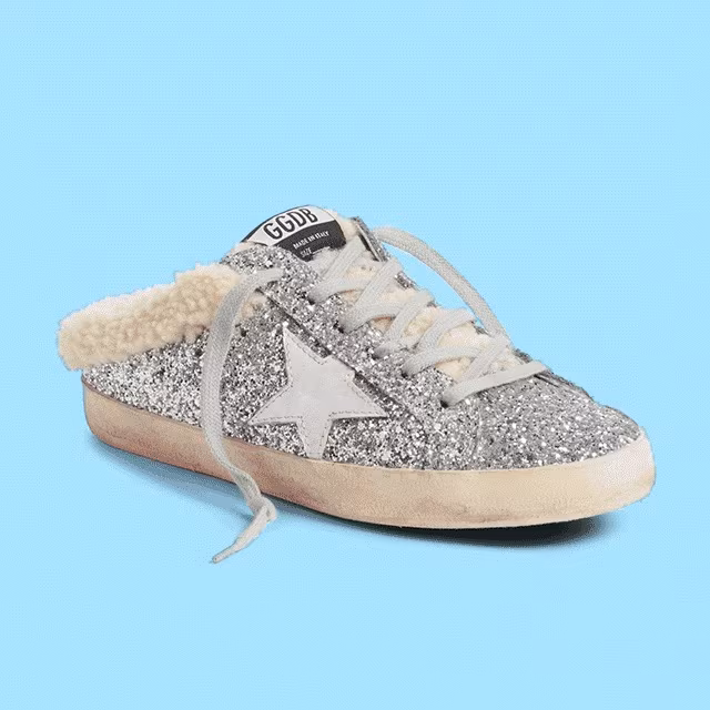 Golden Goose Sabot Superstar Genuine Shearling Slide Sneaker