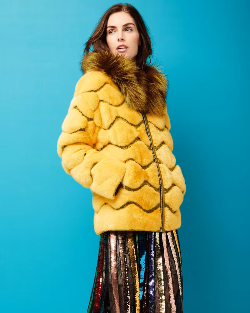 Gorski Wave Quilted Reversible Mink-Fur Jacket with For-Fur Hood 1