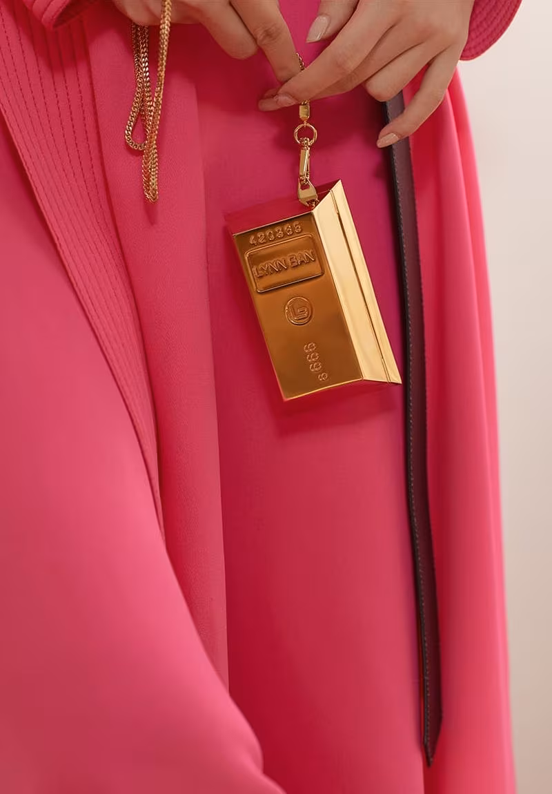 Lynn Ban Bullion 24kt Gold-Plated Necklace Bag