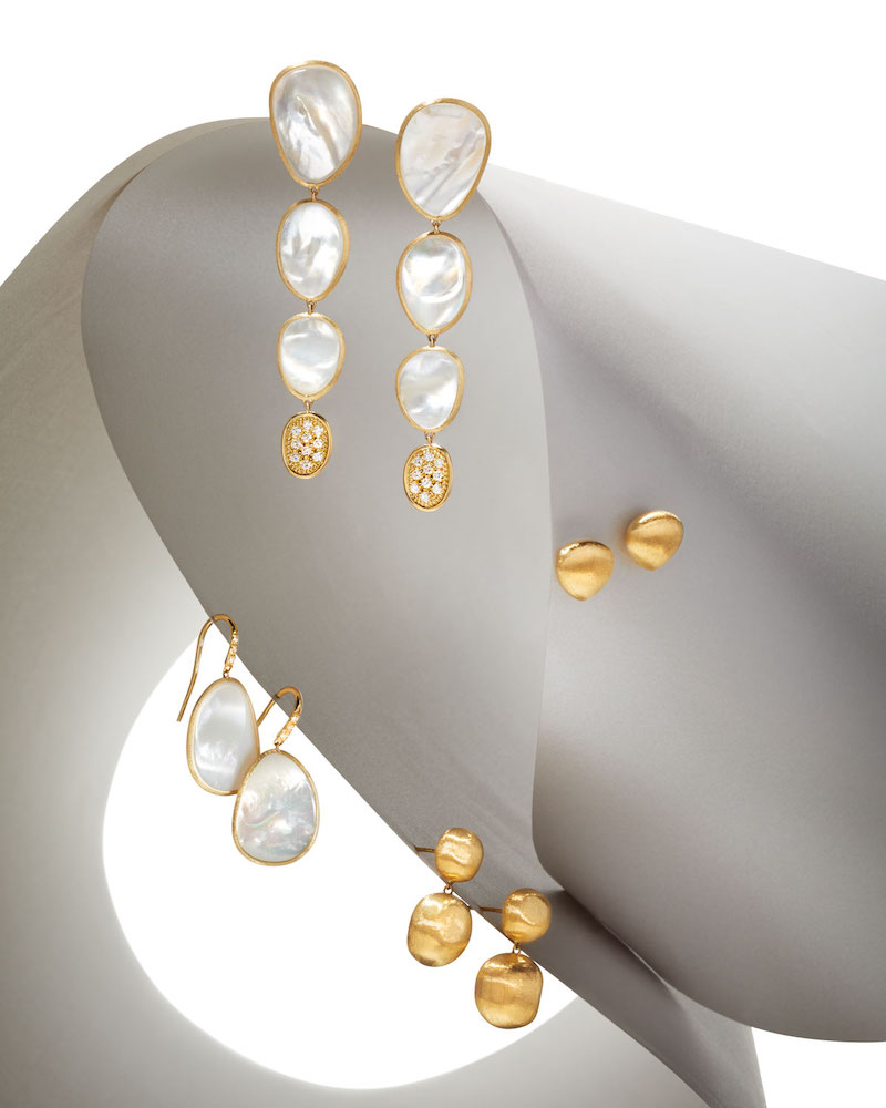 Marco Bicego 18k Mother-of-Pearl & Diamond Drop Earrings