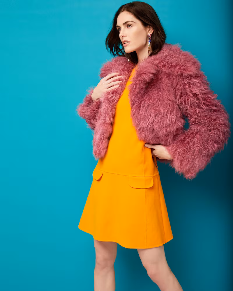 Oscar de la Renta Cashmere Goat Fur Jacket