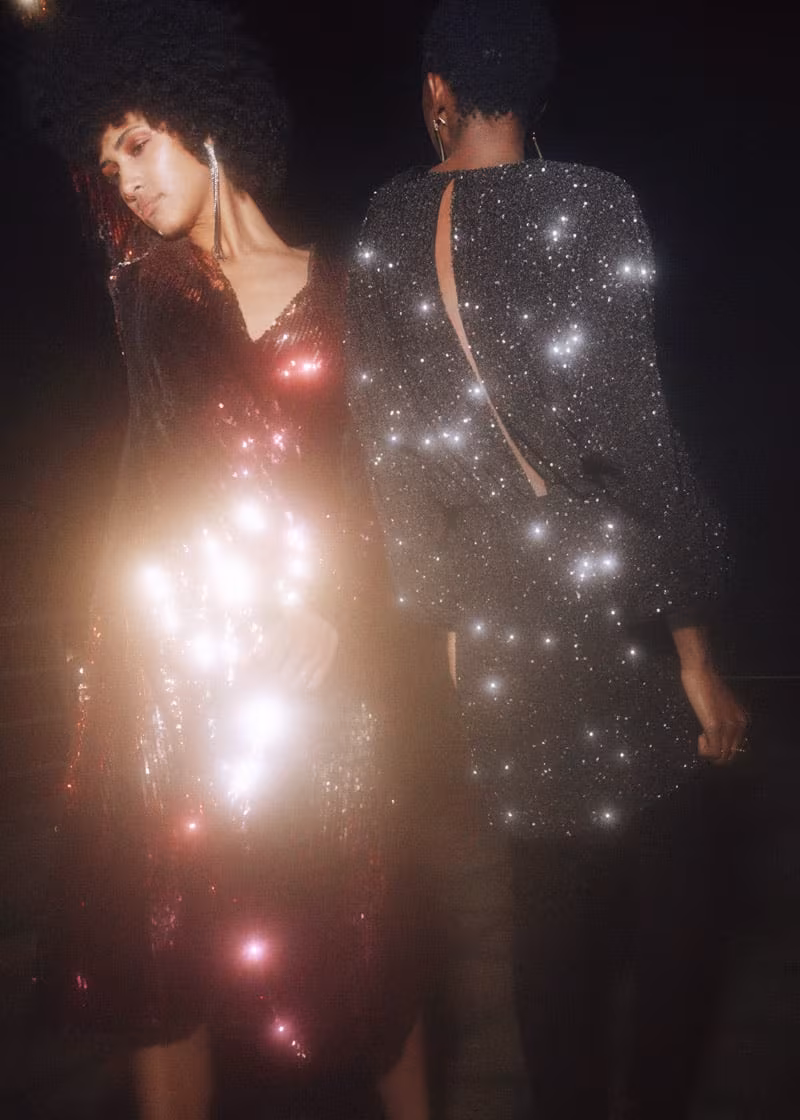 & Other Stories Ombré Sequin Midi Dress