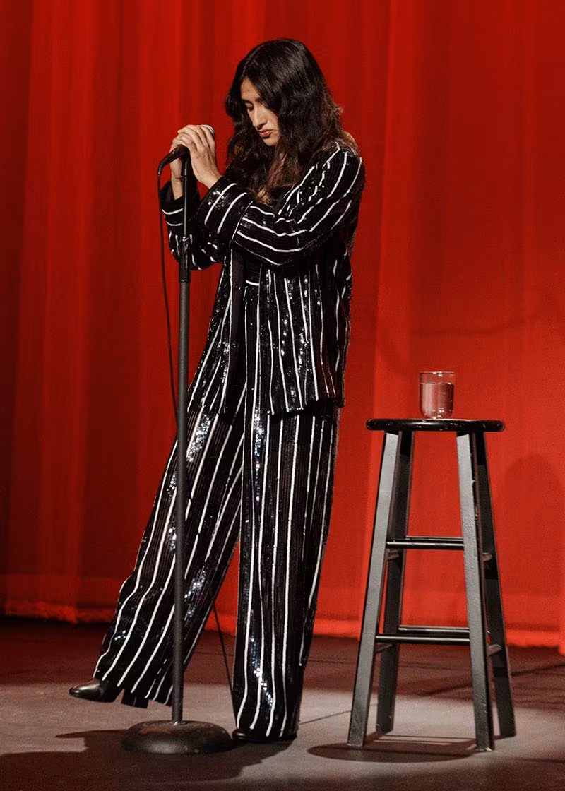 & Other Stories Striped Sequin Lounge Shirt