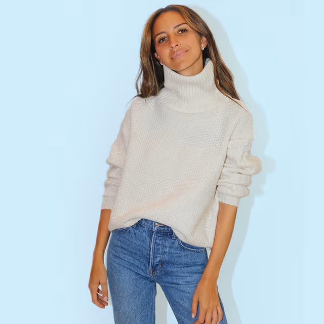 Something Navy Cozy Textured Turtleneck