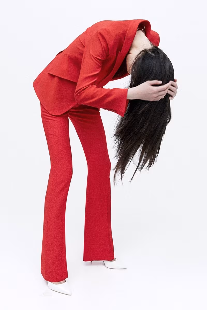 Alexander McQueen Flared Leaf Crepe Pants