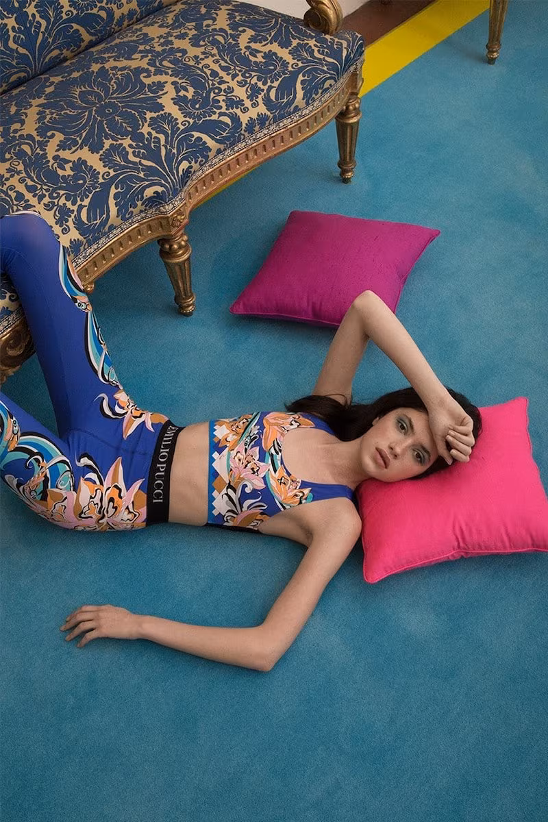 Emilio Pucci Printed Lycra Crop Top