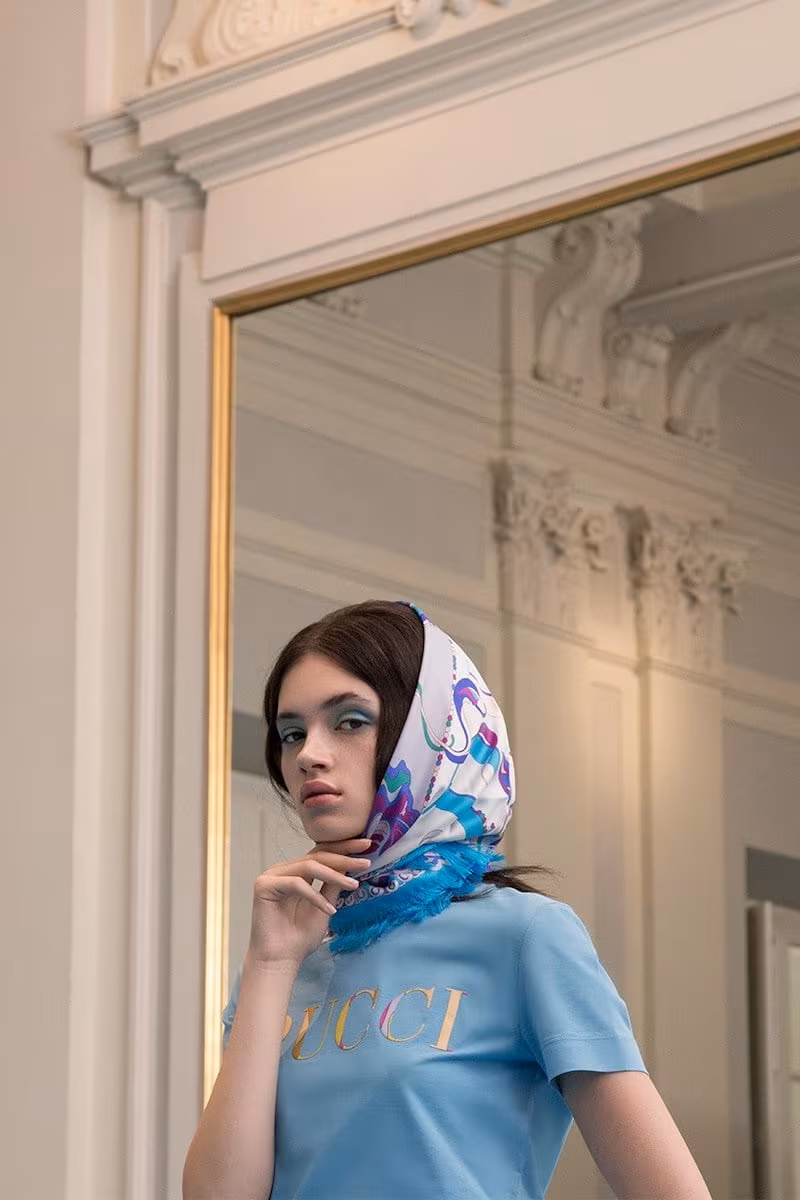 Emilio Pucci Printed Silk Logo Scarf