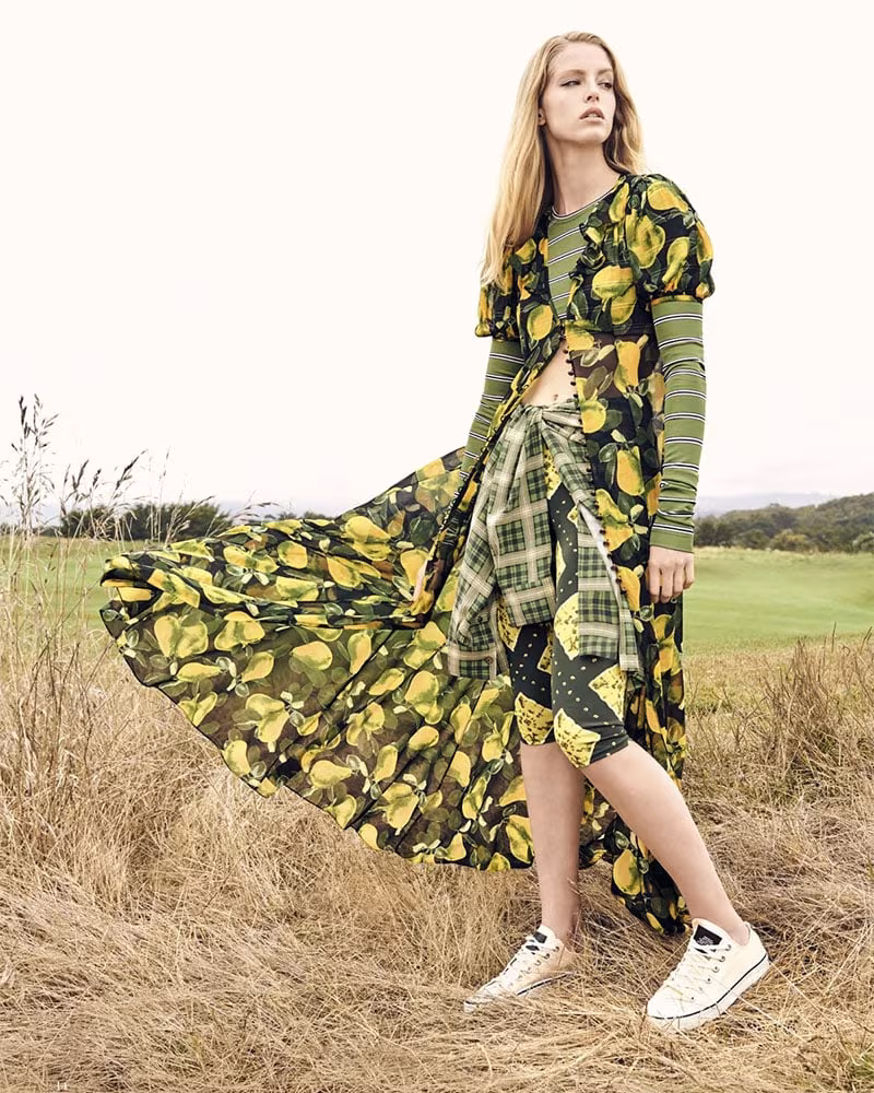 Marc Jacobs Redux Grunge Pear Georgette Maxi Dress