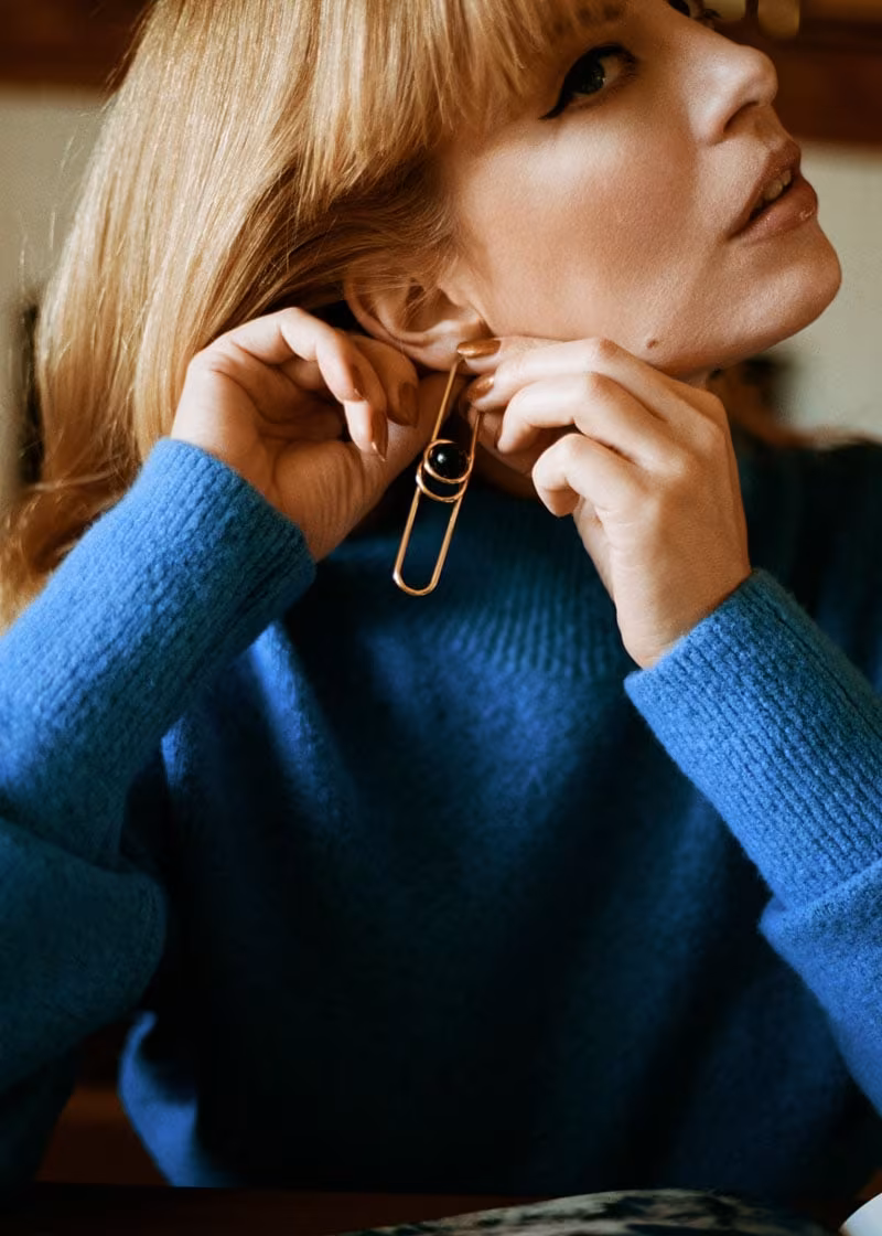 & Other Stories Asymmetric Sphere Wire Earrings