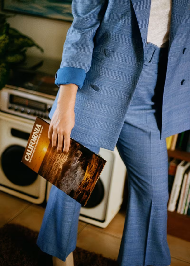 & Other Stories Belted Plaid Trousers