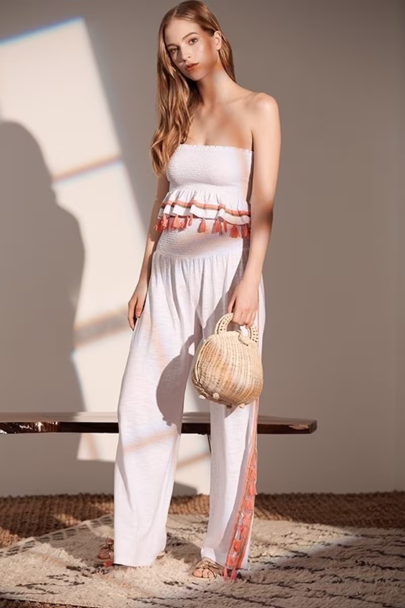 Pitusa Jasmine Strapless Crop Top