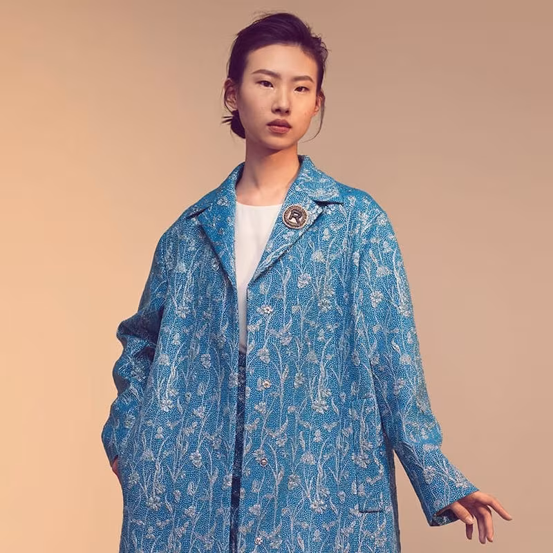 Rochas Tie-Neck Silk Blouse