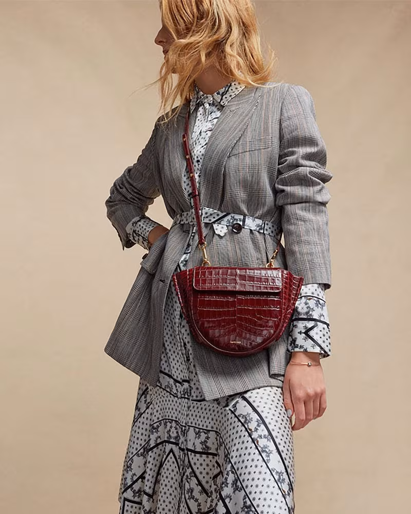Wandler Hortensia Mini Crocodile-Effect Leather Bag
