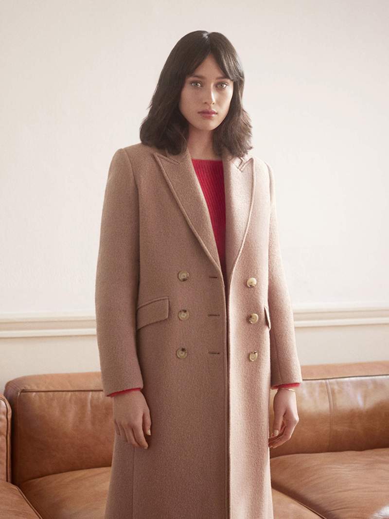 ALEXACHUNG Double-Breasted Boiled Wool Coat