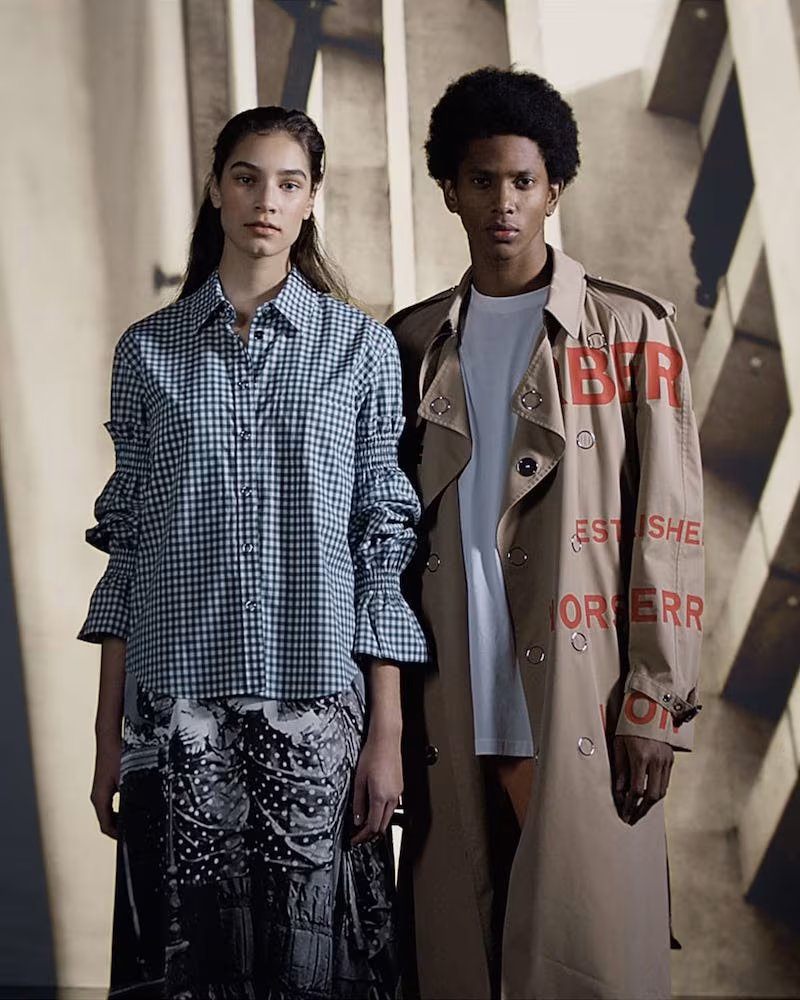 Burberry Puff-Sleeve Oversized Gingham Shirt