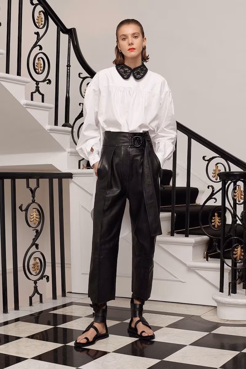 Christopher Kane Cotton Asymetric Hem Shirt Removable Lace
