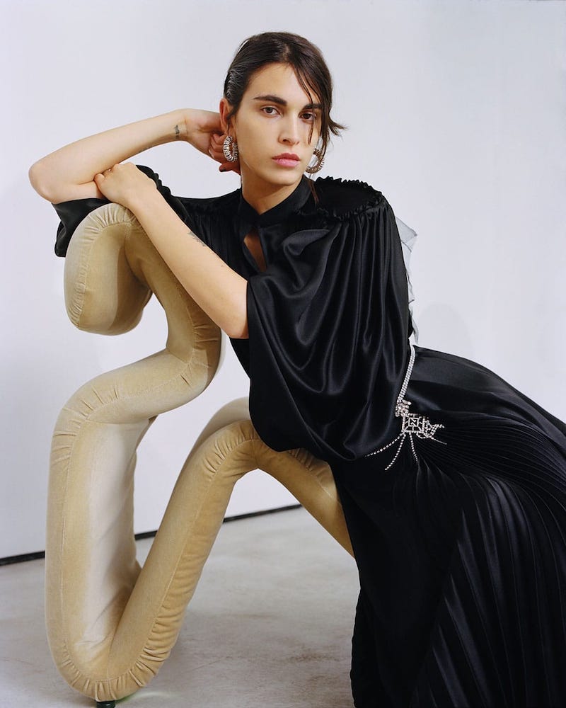 Gucci Embellished-Back Silk-Satin Gown