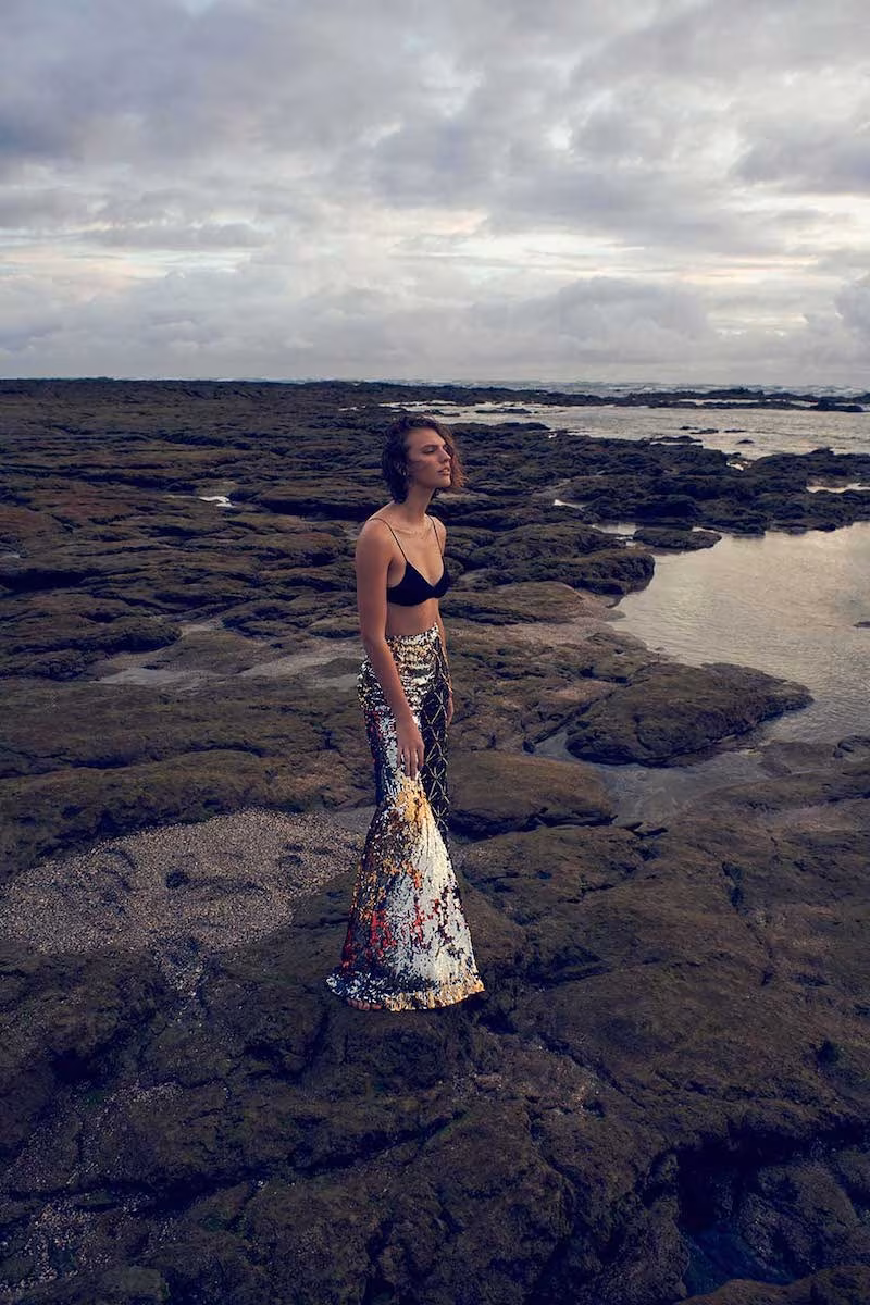 Halpern Sequinned Flared Trousers