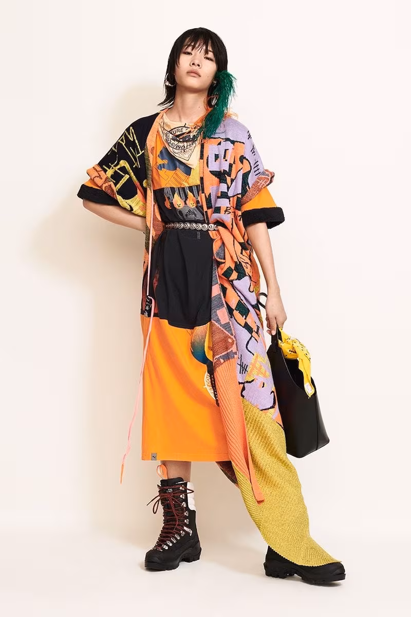 Matty Bovan Oversized Abstract-Intarsia Merino-Wool Cardigan