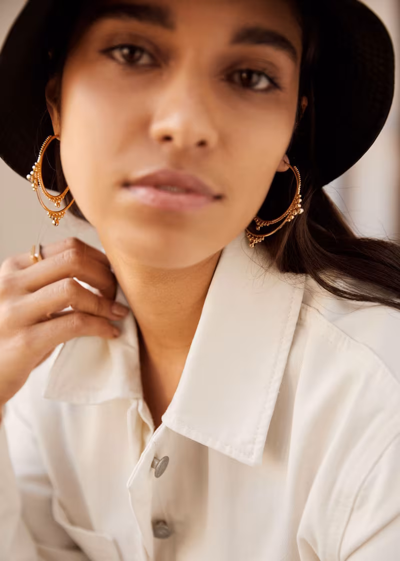 & Other Stories Ball Stud Hoop Earrings