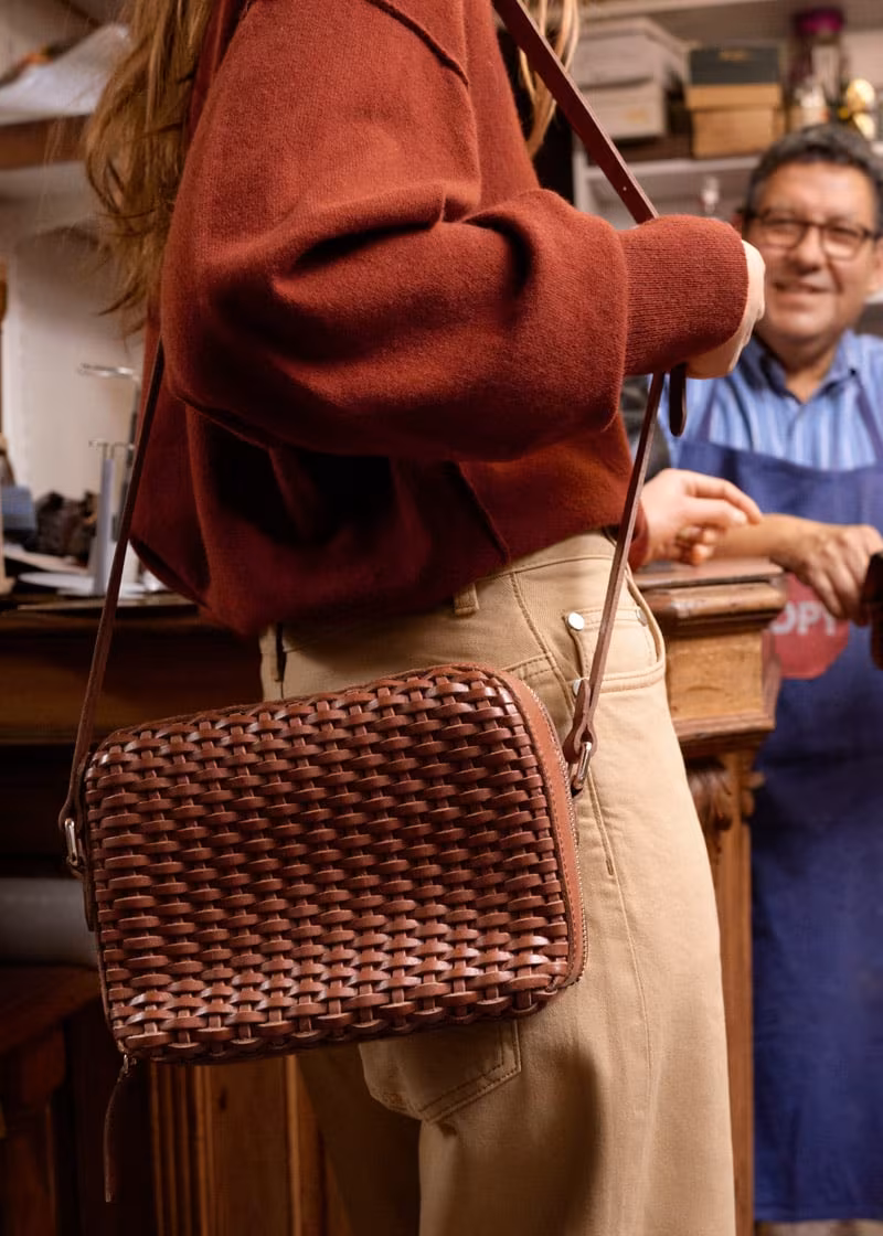 & Other Stories Basket Weave Crossbody Bag