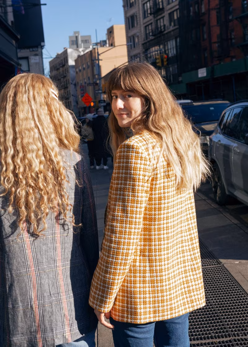 & Other Stories Cross Stitch Plaid Blazer
