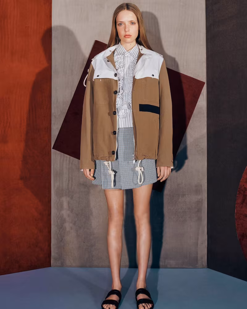 PLAN C Colorblocked Faille Anorak
