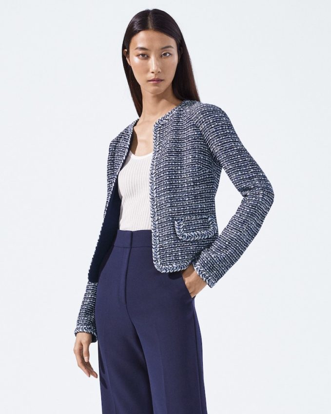 St. John Collection Camille Braided-Trim Tweed Jacket