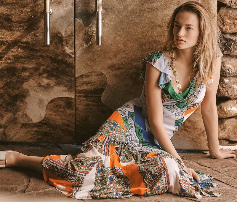 Tory Burch Patchwork Printed Dress