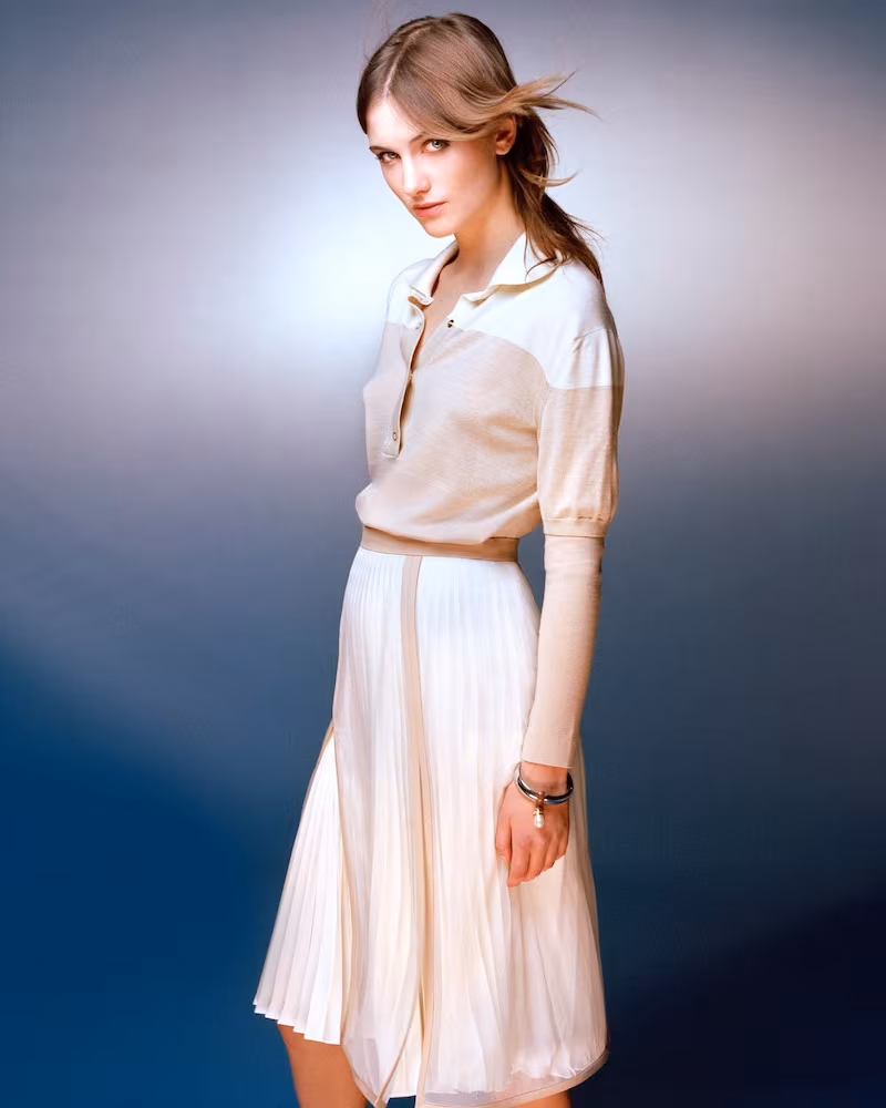 Burberry Colorblocked Silk-Cotton Top