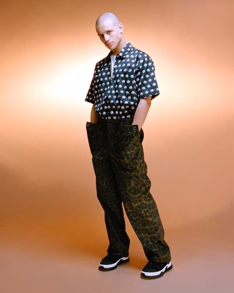 Burberry Leopard-Print Cotton Straight Trousers