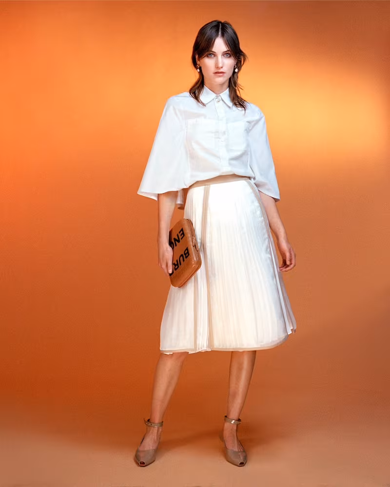 Burberry Silk Organza Layered Skirt