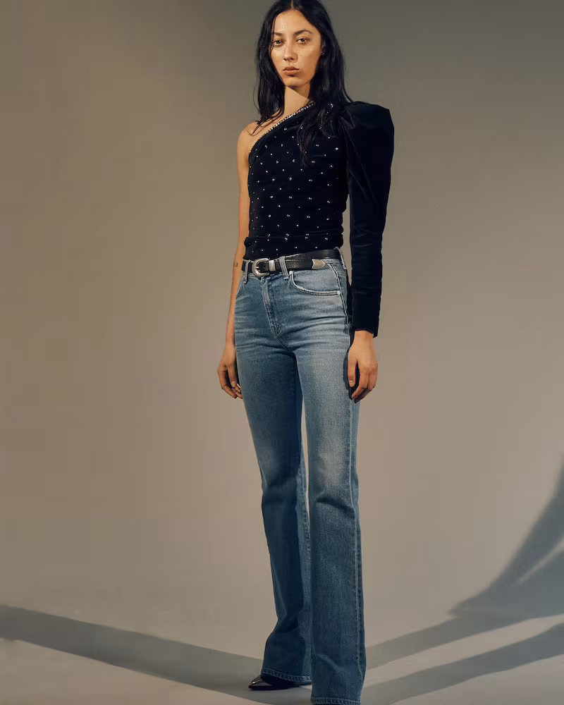 CQY Wes High-Rise Boot-Cut Jeans