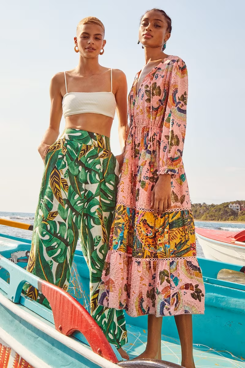 Farm Rio Tropical Birds Long Dress