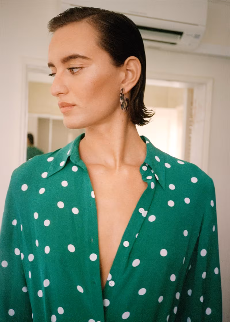 & Other Stories Polka Dot Waist Tie Midi Dress